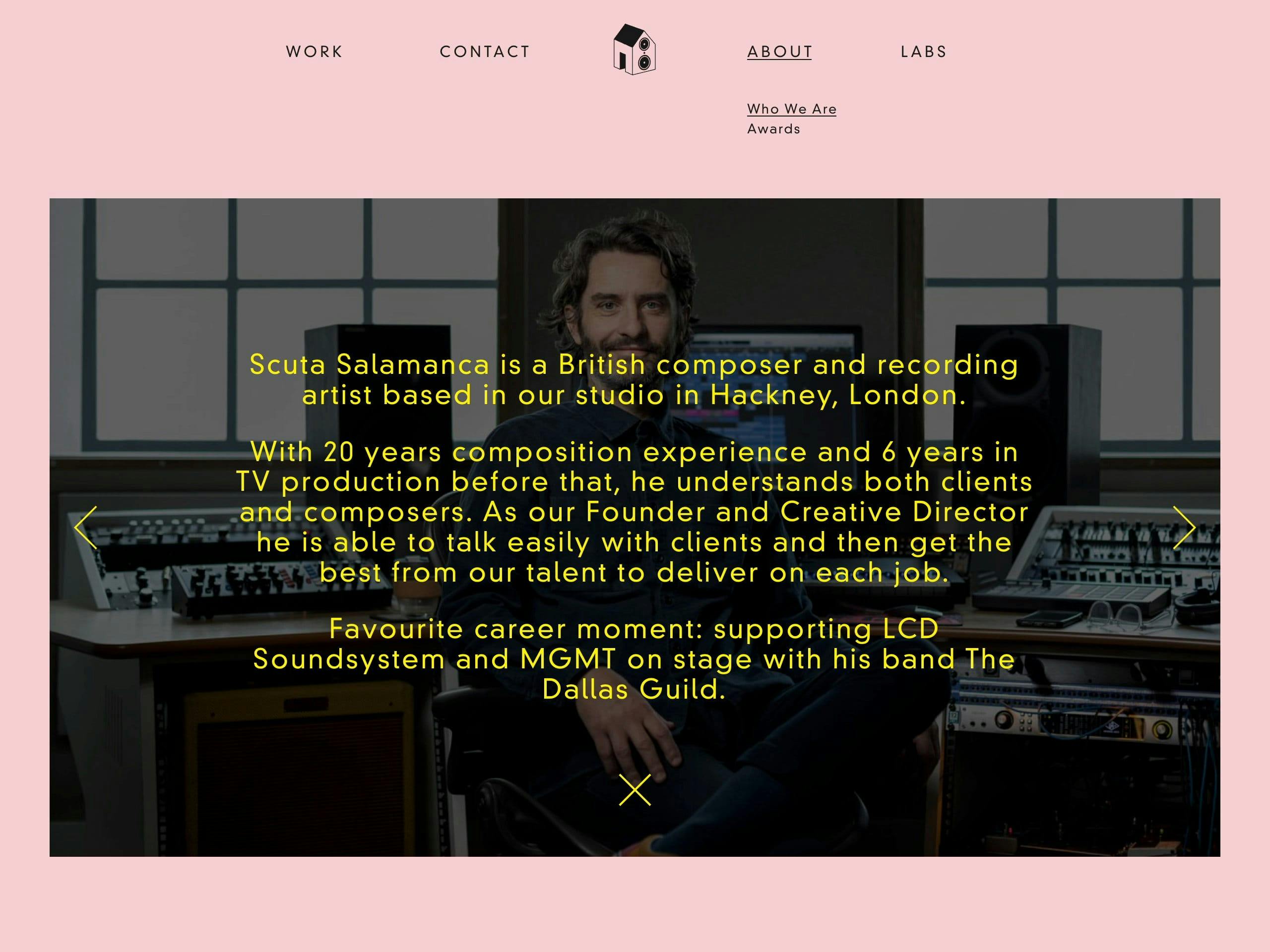 Studio Salamanca website screenshot 4